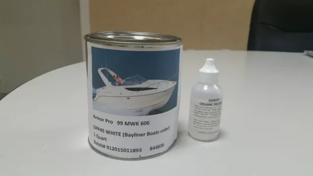 White Gelcoat (Bayliner color) Repair Kit with Hardner with Wax 1Qt