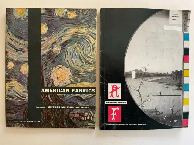 Half Price! Lot of 2 American Fabrics Magazine, 1950s, Textiles & Fabric Trends