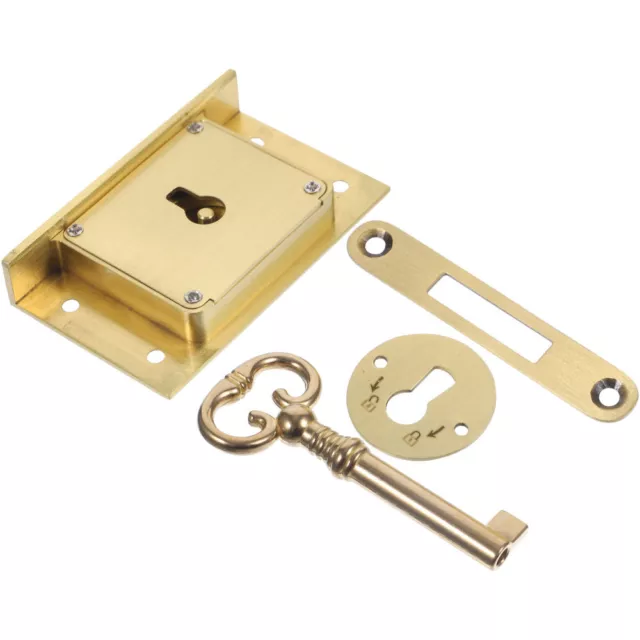 Brass Drawer Lock Cabinet Locks with Keys Cupboard Door Secure Home Decorate