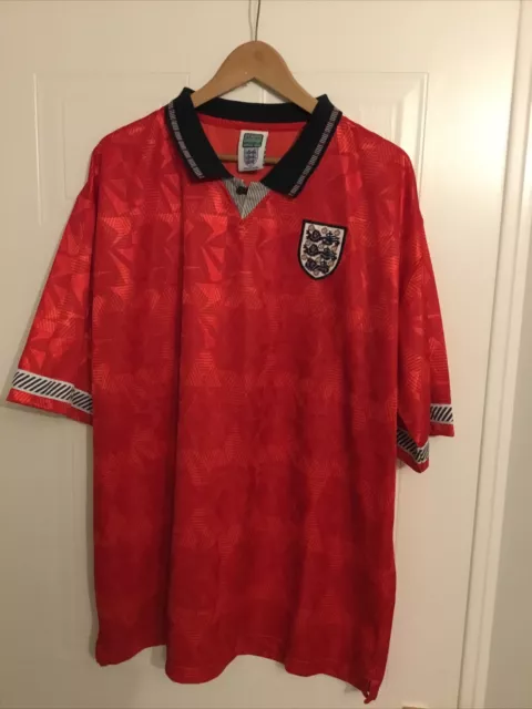 England Italia 1990 World Cup Retro Away Football Shirt Size XXL Score Draw