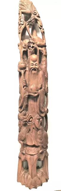 Asiatika China Holz  Skulptur 60 cm .  Holzschnitzei.