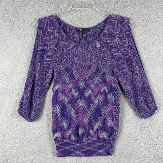 INC International Concepts Womens Cold Shoulder Sweater Top Purple Size S