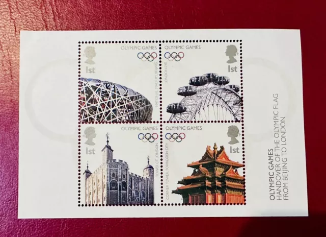 2008 Olympic Games Handover of Flag from Beijing to London Minisheet MNH