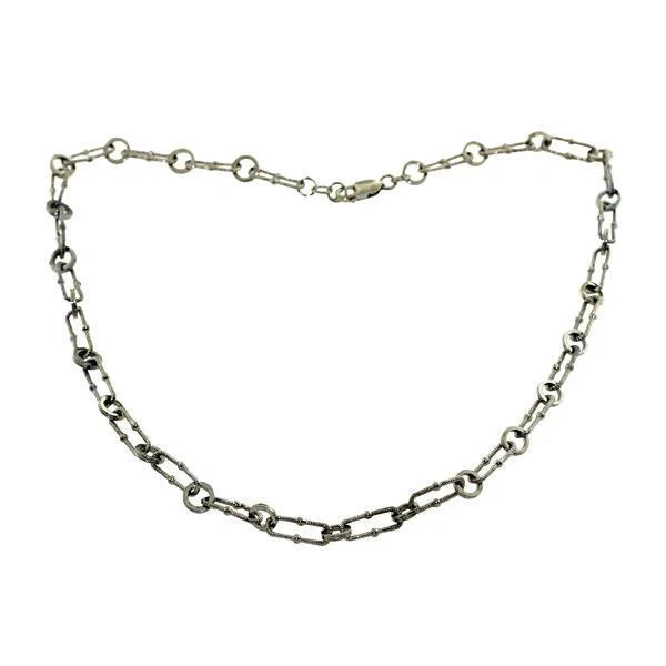 Collar De Eslabones Con Nombre Cursiva En Plata Esterlina