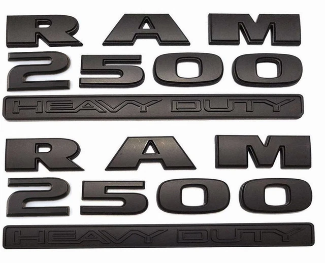 For 2013-2018 R-A-M 2500 Heavy Duty Door Side Emblem Nameplate Black --2PC