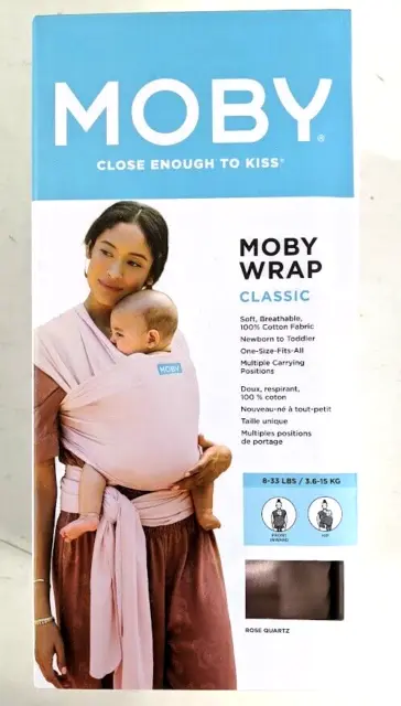 *NEW* Moby Classic Wrap Baby Carrier - Rose Quartz Adjustable Newborn-Toddler