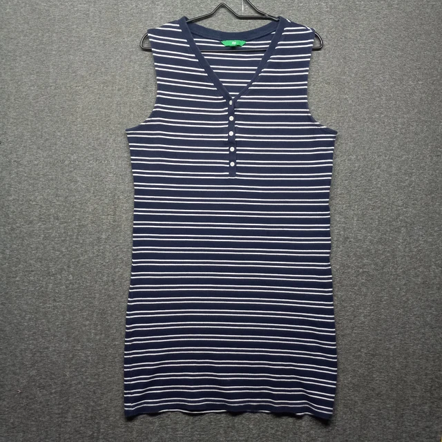 Dip - Tank dress - Women's size XL - Navy blue/white striped, buttons. Dip - Tank dress - Women's size XL - Navy blue/white striped, buttons.