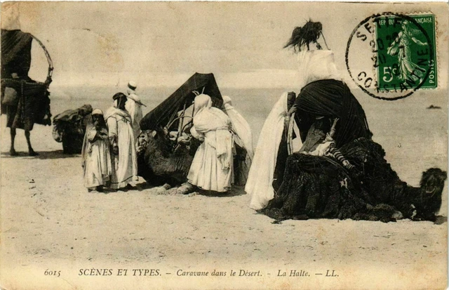 CPA AK Caravane dans le Désert, La Halte ALGERIE (874580)