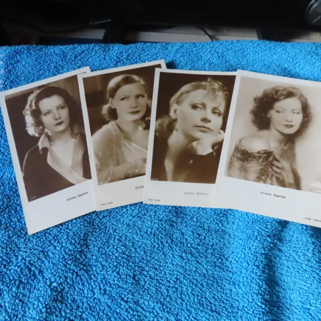 Historische Ansichtskarte: 4 x Greta Garbo, Metro_Goldwyn Film, unbeschrieben