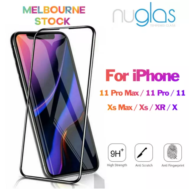 Nuglas Full Coverage 3D  Screen Protector for iPhone 11 Pro Max XR Xs Max X