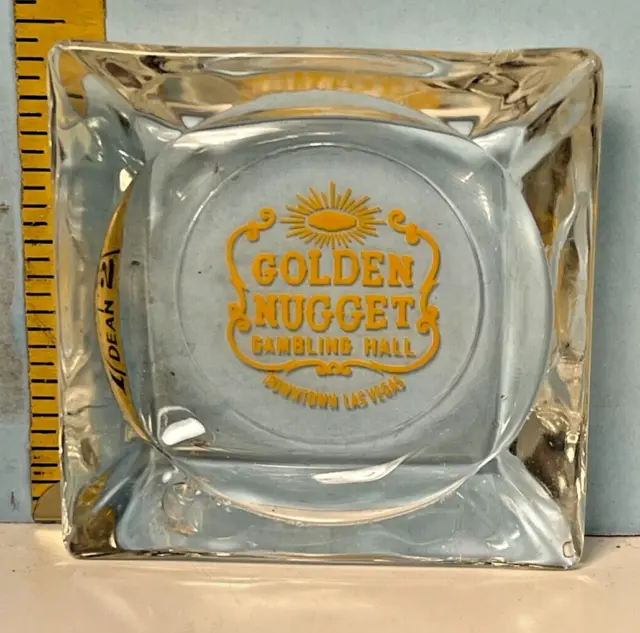 Vintage Golden Nugget Gambling Hall Downtown Las Vegas Clear Ashtray