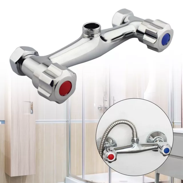 Bathroom Shower Mixer Taps Bar Brass Valve Twin Outlet Chrome Thermostatic New