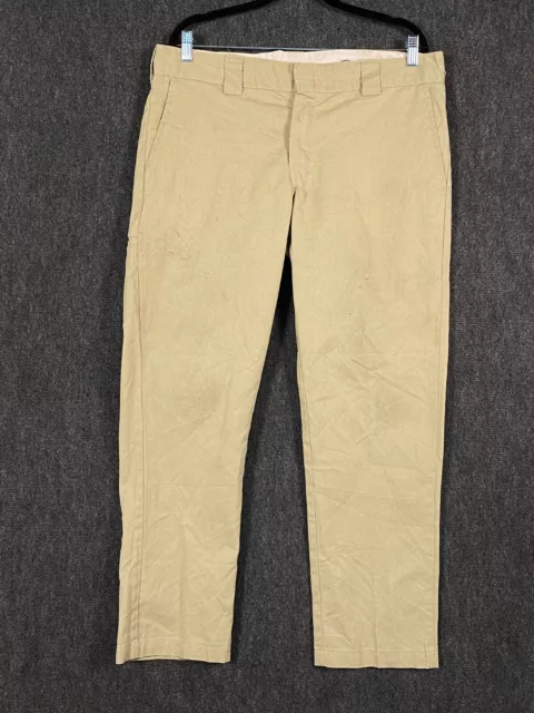 DICKIES FLEX MENS W36 L30 Slim Fit Tapered Leg Work Pants Beige High ...
