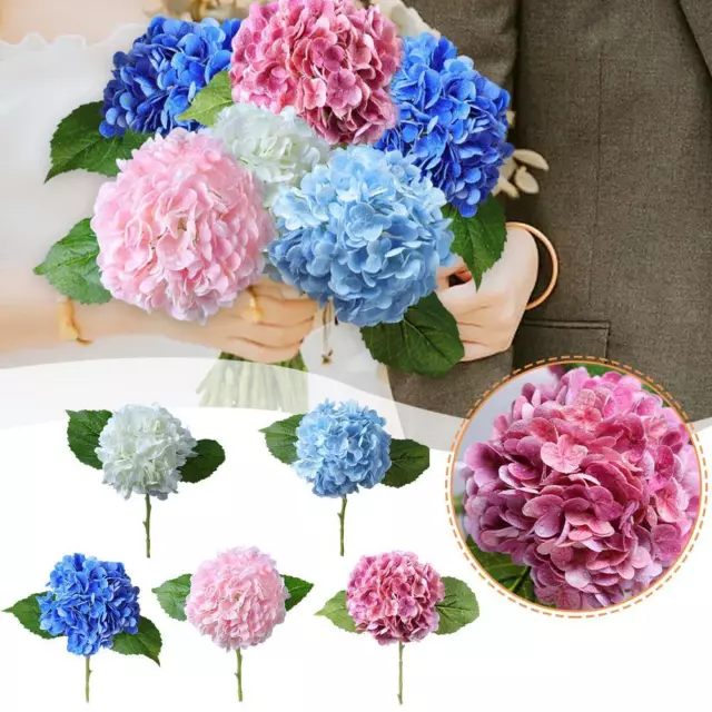 Artificial Silk Fake Hydrangea Flower Bouquet Wedding Party Home Decor DIY O8Z1