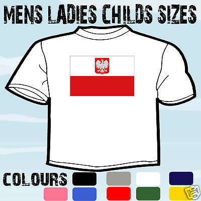 La Polonia Bandiera Polacca EMBLEMA T-Shirt Tutte le Taglie e Colori 2