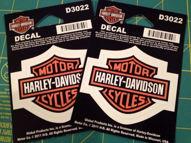 HARLEY DAVIDSON BAR & SHIELD DECAL STICKERS WINDOW HELMET SMALL x 2