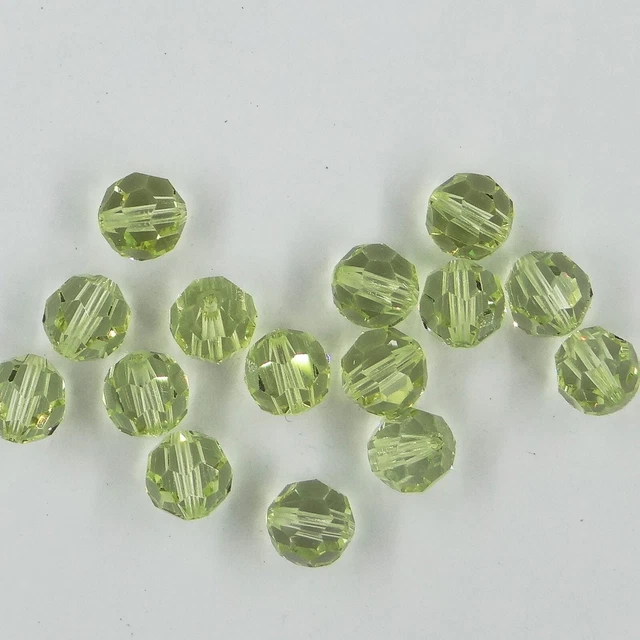 5000 7 J : 15 perles cristal Swarovski rondes réf. 5000 7mm JONQUIL