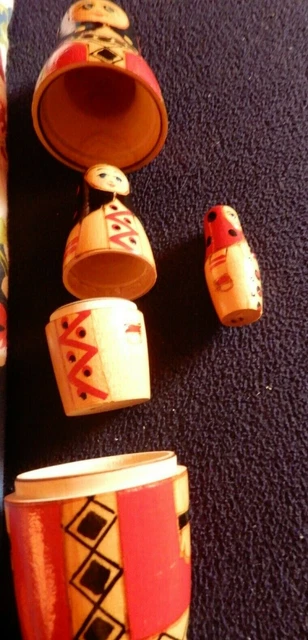 Russische Matrjoschka, alte Matrioschka, Matroschka. Babuschka! 3 Holz-Puppen!! 4