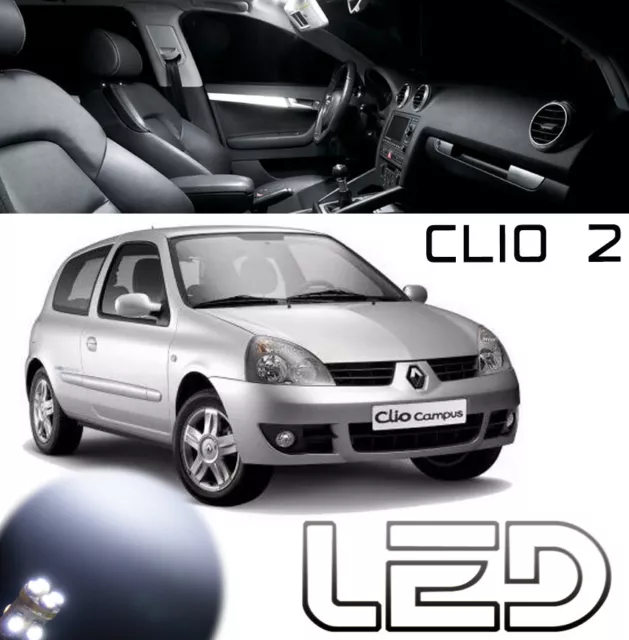 4 ampoules à LED blanc veilleuses + feux de plaque pour Renault Clio 3 ph 1