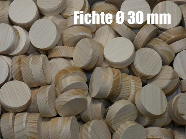 Querholzplättchen Fichte Facett Holzscheiben Ø 30 mm Konusplättchen