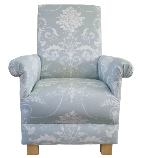 Laura Ashley Fabric Adult Chairs Armchairs Accent Josette Duck Egg Grey Bedroom