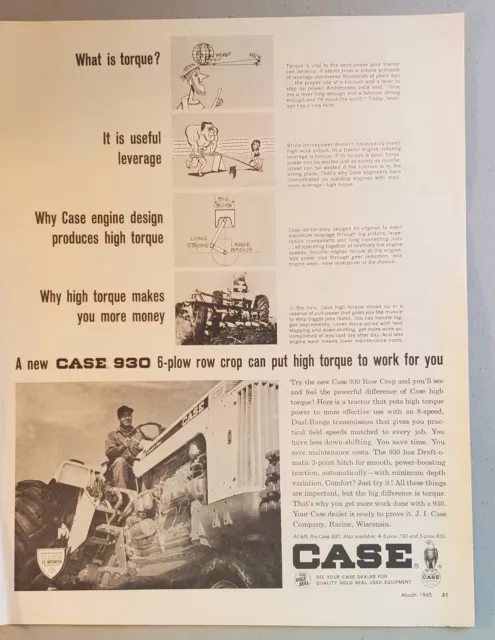 Vintage Case 930 Tractor Magazine Advertisement 1965