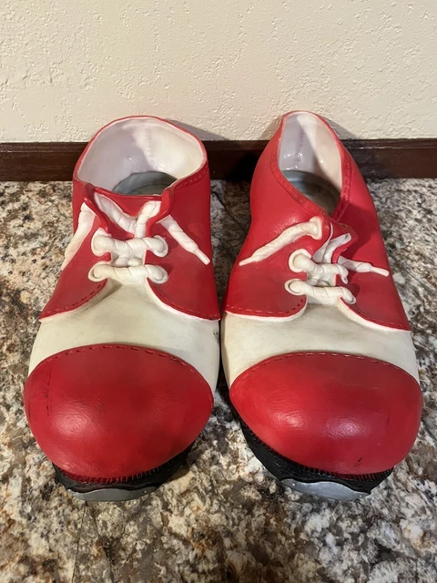 Cesar  1984  Large Clown Shoes Red & White Latex