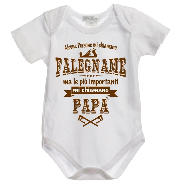 Body Bébé "Mon Papa Est Tatoué" 100% Coton - Blanc, Manches Courtes