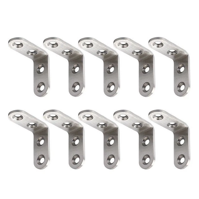 10 X Metal Stainless Steel Wall Mounted L Shaped Angle Shelf Support Bracket