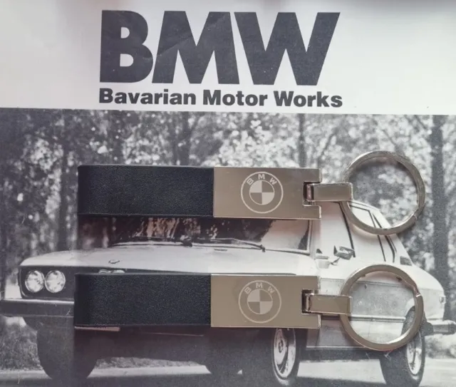 Two Genuine BMW Keyrings dealer key ring key chain Leather 1 2 3 4 5 6 8 series