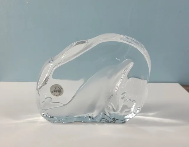 Paperweight Lead Crystal Cristal d' Arques France Dolphin Desk Art Glass