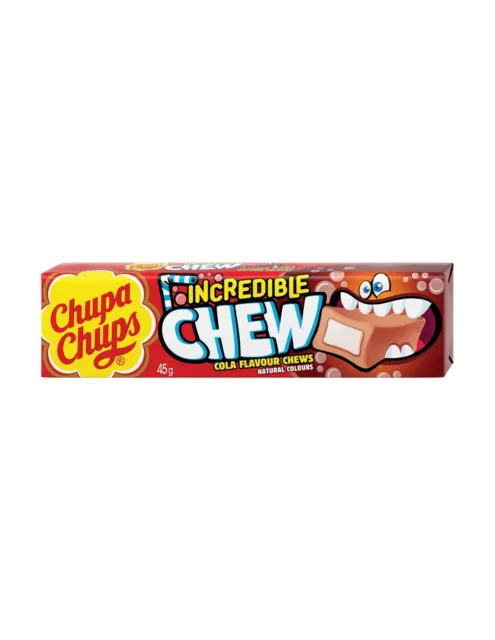 Chupa Chups Cola Incredible Chew Lollipop 45gm x 20