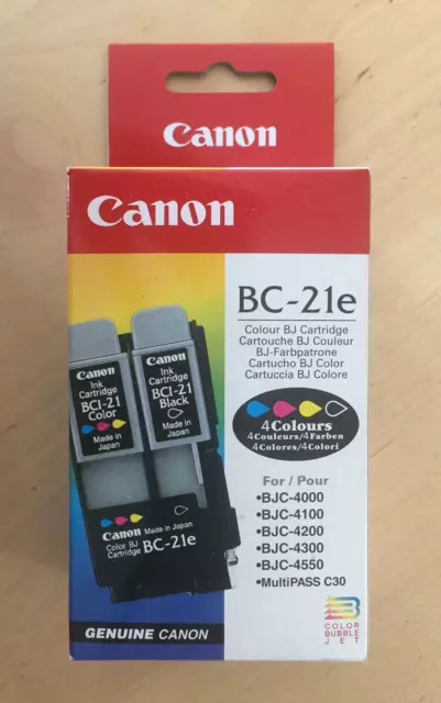 Genuine Canon Printhead & Ink - BC-21E + BCI_21 BLACK & COLOUR (INC VAT) BOXED