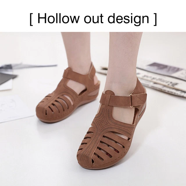 1 Pair of Retro Style Sandals Round Shoes Slipsole Sandals Footwear
