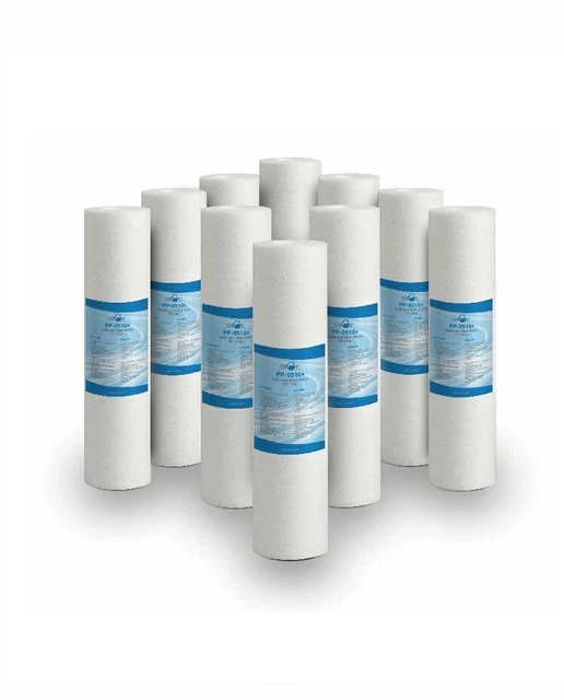Cartucce Filtro A Sedimenti 10 Pollici 5 Micron - Set Da 10 Pezzi Per Depuratori Acqua