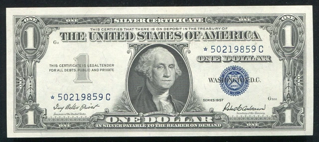 Fr. 1619* 1957 $1 *Star* Silver Certificate “Scarcer C Suffix” Gem Uncirculated