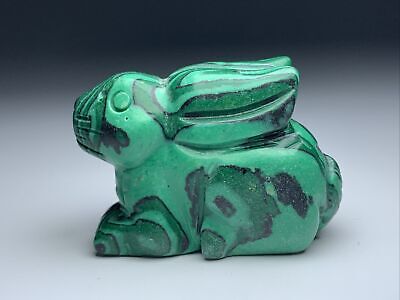 Mid Century Malachite Rabbit Fetish / Sculpture / Figure