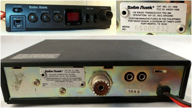 Radio Shack 40 Channel 2 Way CB Radio TRC-484 No Mic & Not Fully Tested
