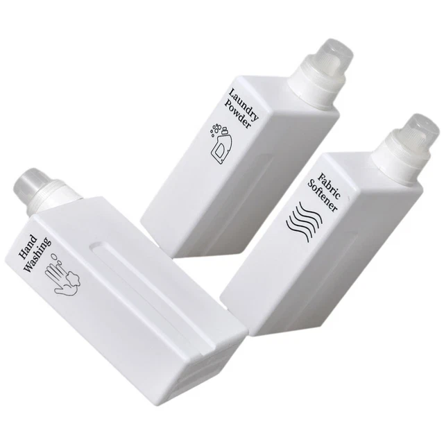 3 piezas contenedor de agente de cuidado suplementario recargable botellas de detergente para ropa