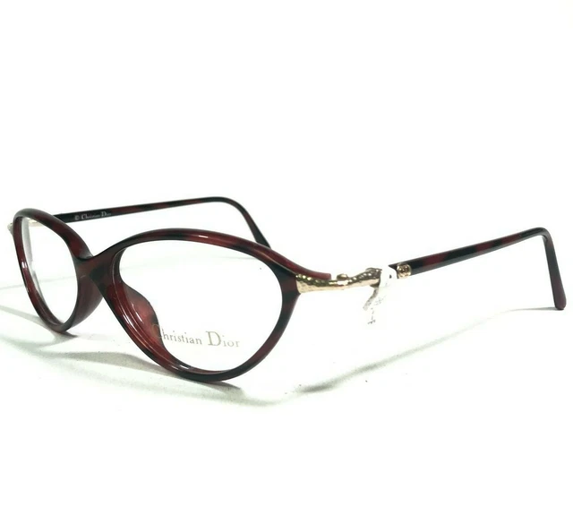 Christian Dior 2963 30 Eyeglasses Frames Black Red Round Oval Full Rim 55-13-130