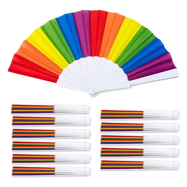 Fan, ventilatori da 12 confezioni, ventilatori pieghevoli portatili LGBTQ, ventilatori a mano pieghevole festa De V1Q9