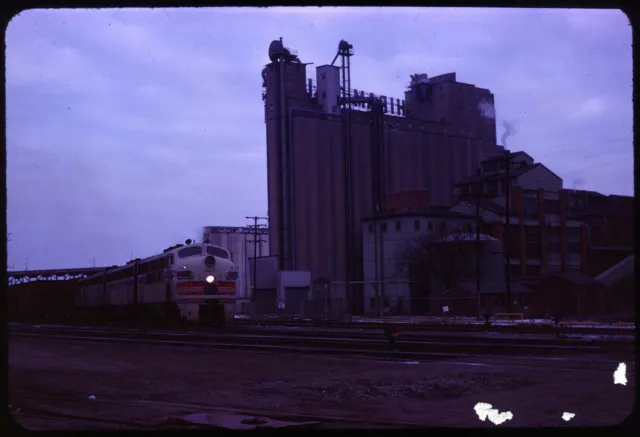 Original Rail Slide - CBQ Burlington 120A+ Peoria IL 1-1963 - NON Kodak Film