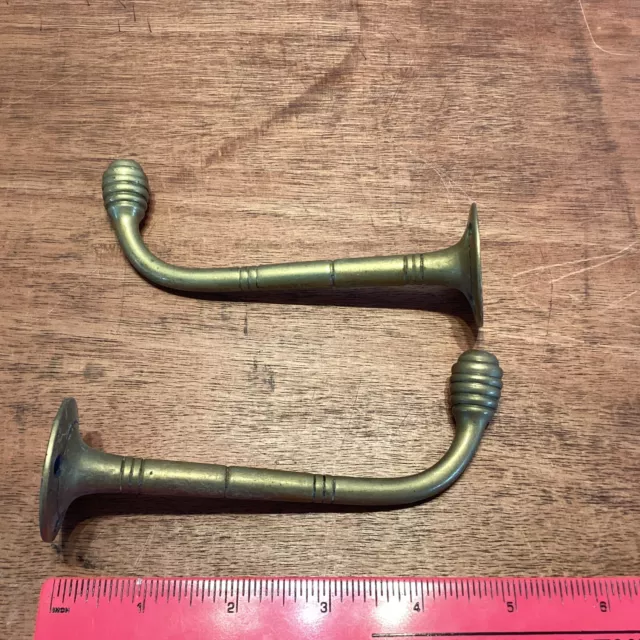 Solid Brass Antique Beehive Curtain Tie Backs Coat Hooks (