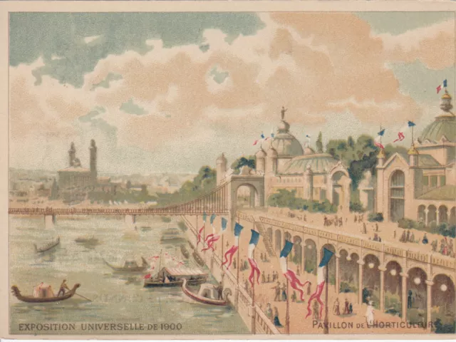 Carte PARIS expo universelle 1900 pavillon de L'HORTICULTURE pub A ALBERT