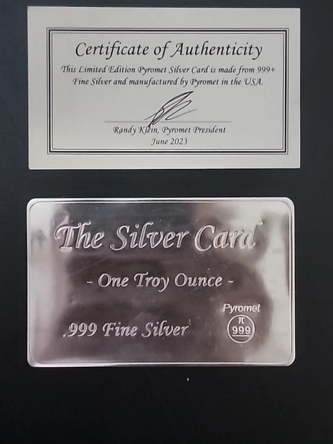 PYROMET  1 Ozt Sliver CARD