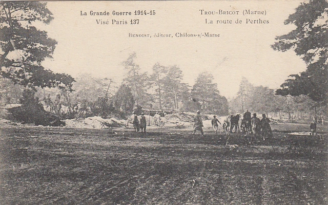 CPA WAR 14-18 WWI MARNE HOLE-BRICOT the road to perthes