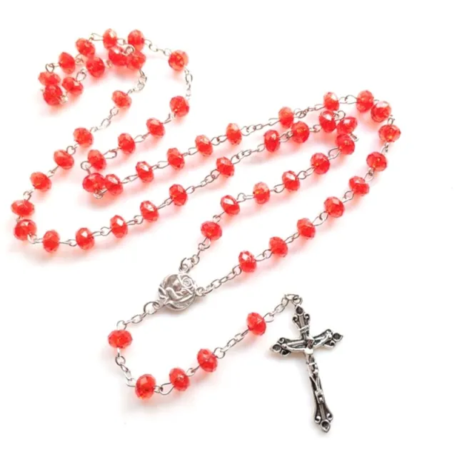 Religion Christian Rosary Necklaces Crucifix Religious Catholic Chain Gift
