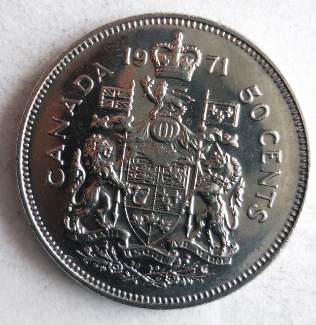 1971 CANADA 50 CENTS - PROOF LIKE- Excellent Coin - FREE SHIP - Bin #703