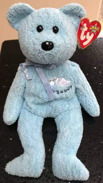 Original VINTAGE Ty Beanie Babies ~ ""It's a boy"" ~ Sehr guter Zustand mit Etikett