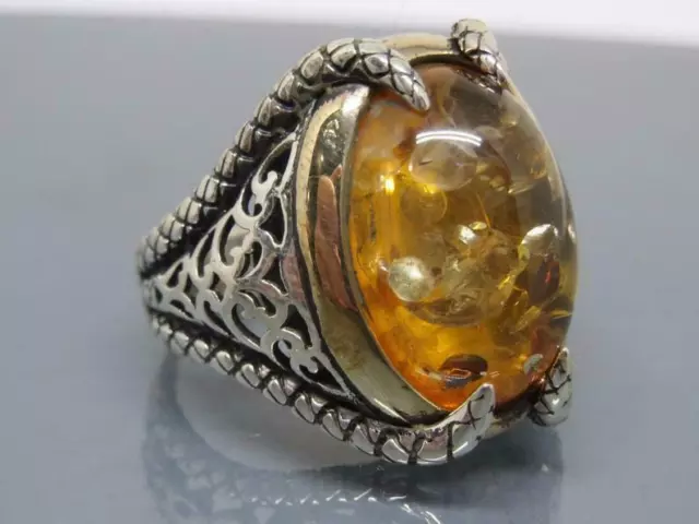 Handgemacht Schmuck 925 Sterlingsilber Natur Zertifiziert Bernstein Stein Herren